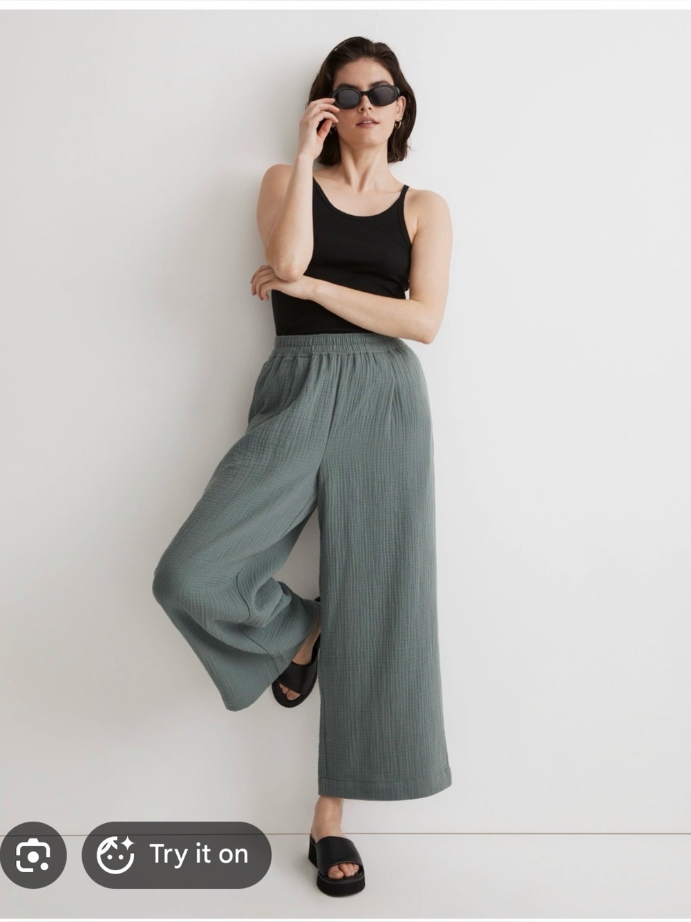 Madewell wide-leg crop pant size L